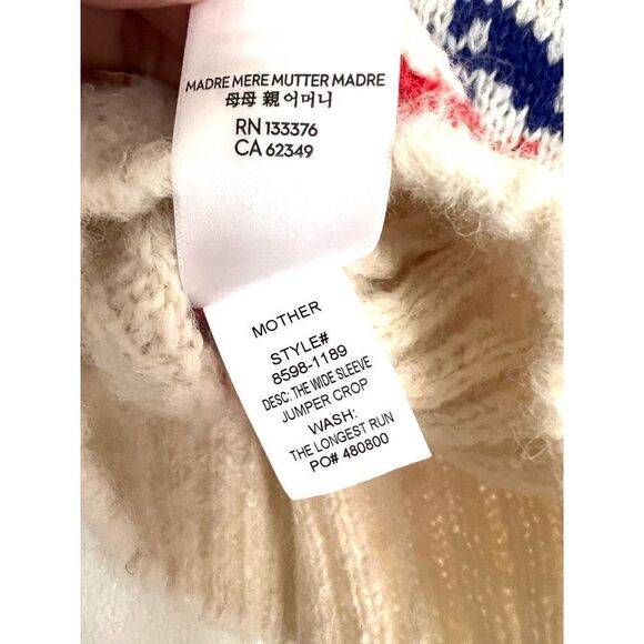 Mother Denim the wide sleeve Alpaca jumper crop size L - Picture 9 of 11